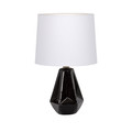 Litex Industries 16.25" Table Lamp, Black Ceramic Base and White Shade BL28BK